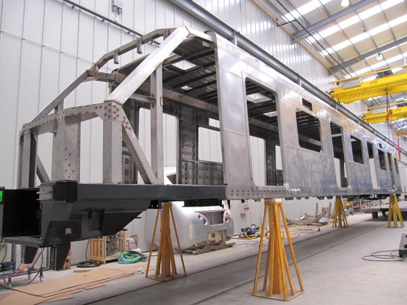Estructura de un vagón de tren de CAF Digital